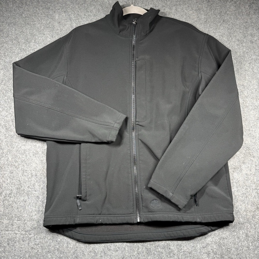 Red Kap Men's Soft Shell Jacket Size M Black Fleece‎ Lined Workwear Mock Neck
